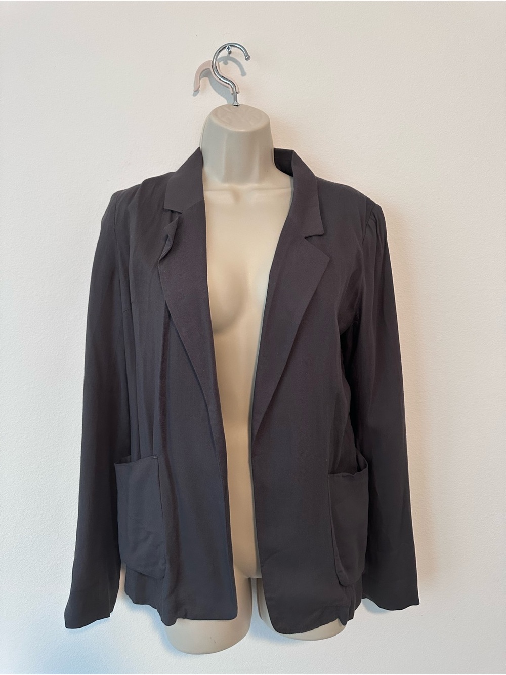 Talula Dark Gray Open-Front Blazer Jacket